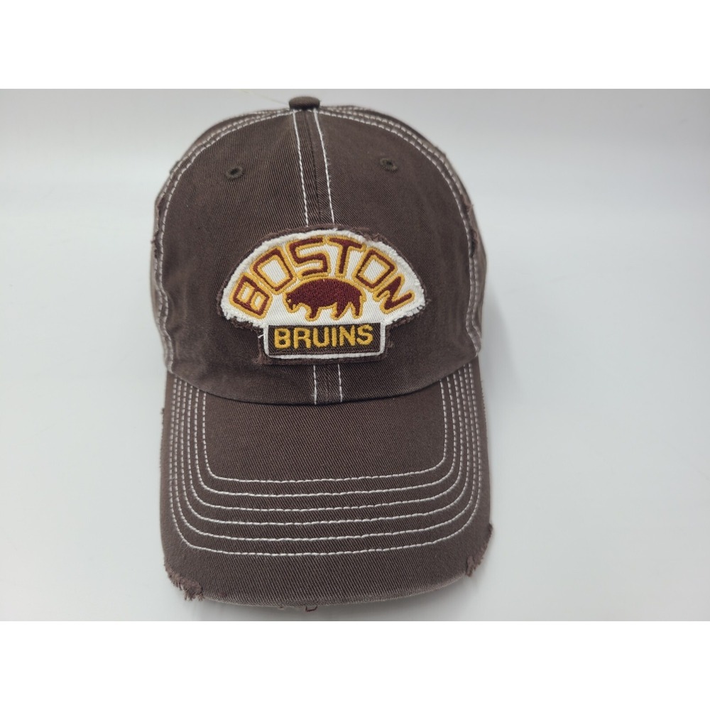 Boston‎ Bruins Twins Enterprise Franchise Distressed Fitted L Hat Cap NHL Brown